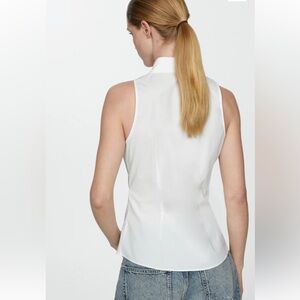 COPY - Mango white button down cotton blouse. ASO Meghan Markle.